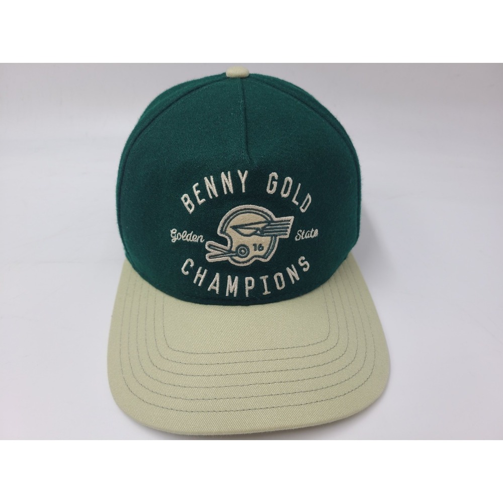 Benny Gold Champions Golden State‎ Snapback Hat Cap Wool Blend Men Green Beige